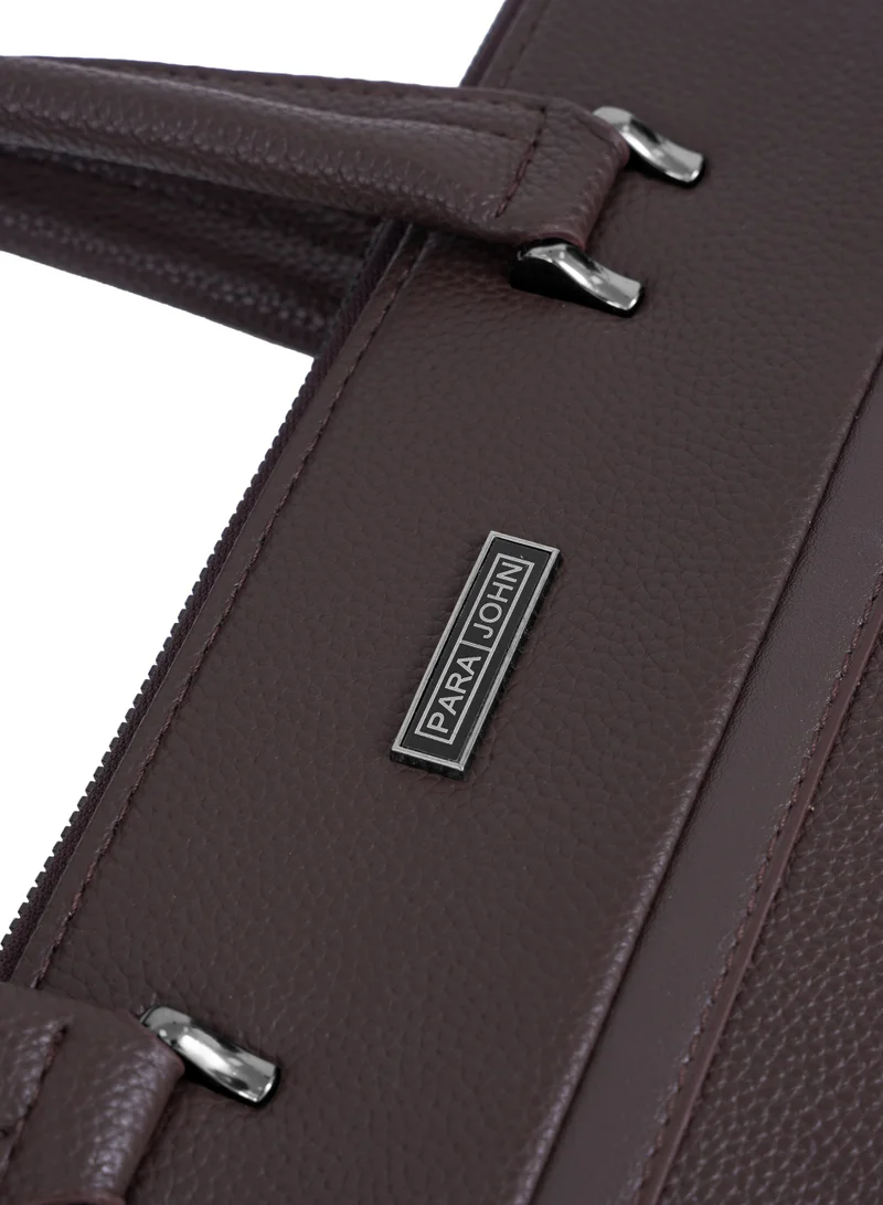 PARAJOHN Parajohn Regent 16” PU Leather Laptop Bag for Men – Elegant Business Briefcase with Detachable Shoulder Strap